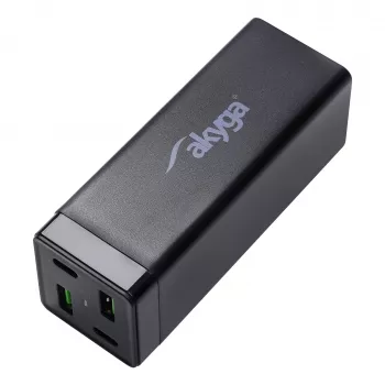 Akyga Charge Brick AK-CH-17 USB Charger 65 W, 2 x USB-C PD + 2 x USB-A QC 4+, Black