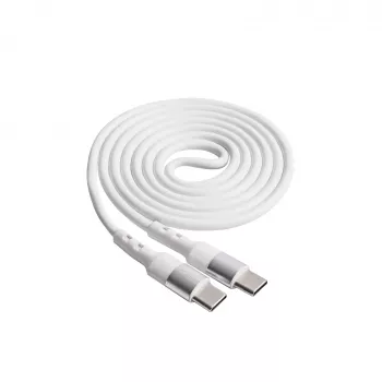 Akyga AK-USB-40 USB-C na USB-C kabel, USB 2.0, 60 W, 1 m, bílý
