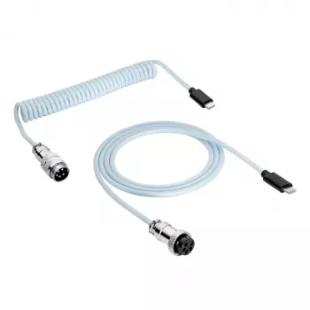 Akyga AK-USB-49 Coiled Aviator USB-C to USB-C Cable with GX16 Connector, USB 2.0, 3 m, White