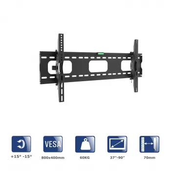 Akyga AK-MB-08 naklápěcí nástěnný držák TV, 37-90 inch, 60 kg, VESA 800x400, černý