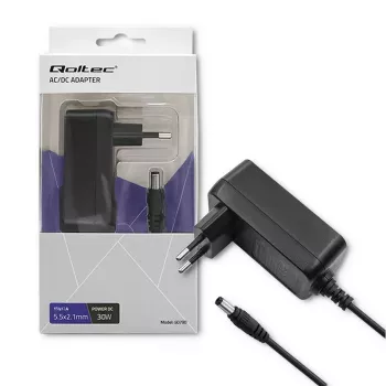 Qoltec napájecí adaptér 30W 15V 2A 5,5x2,1mm černý