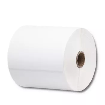 Termoetiketty QOLTEC 100 x 150 mm, 350 ks - přímý termotisk, bílé, permanentní lepidlo