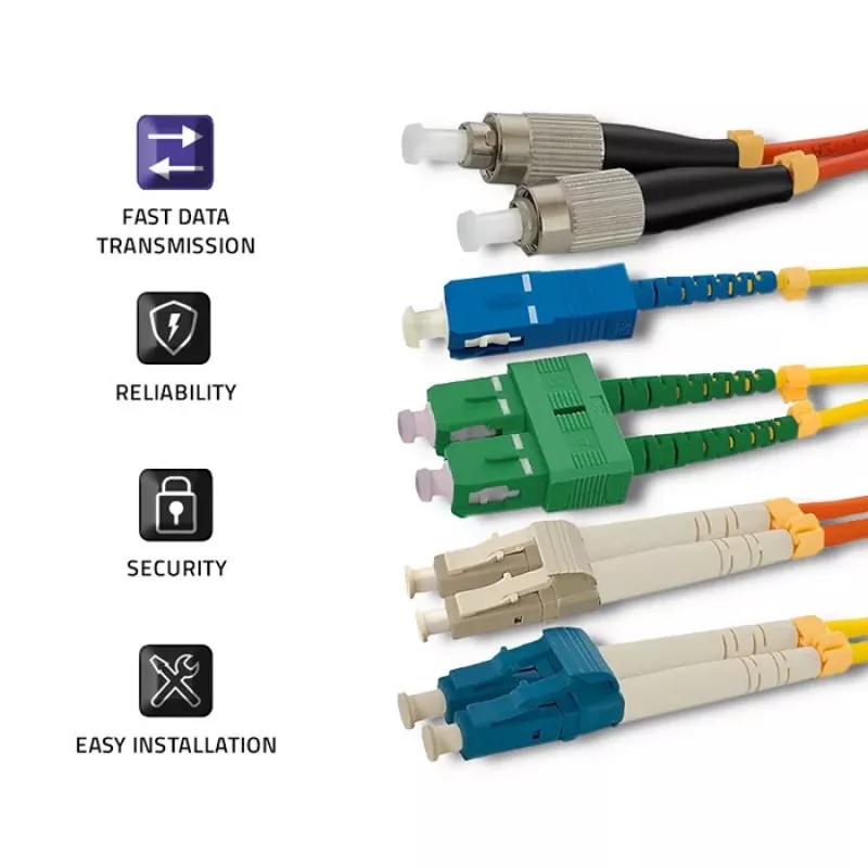 Qoltec optický patch kabel LC/UPC - SC/UPC multimode OM4 duplex 5m