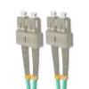 Qoltec SC/UPC na SC/UPC duplex multimode OM4 optický patch kabel, 5m, aqua