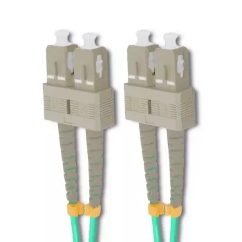 Qoltec SC/UPC na SC/UPC duplex multimode OM4 optický patch kabel, 5m, aqua