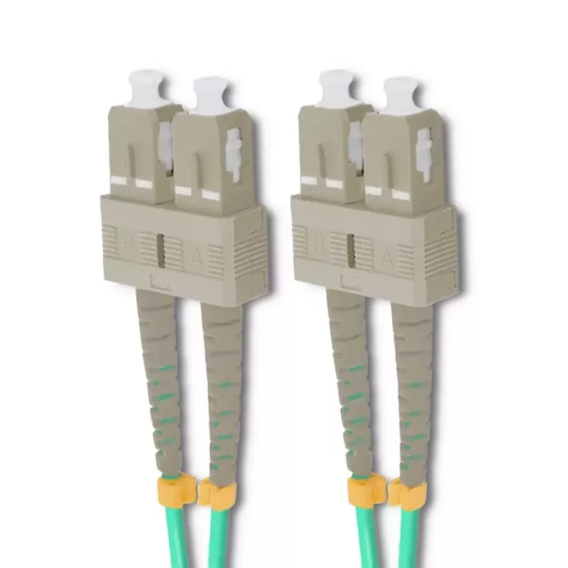 Qoltec SC/UPC na SC/UPC duplex multimode OM4 optický patch kabel, 5m, aqua