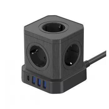 Newell GaN Power Cube 9W1 přepěťová lišta černá