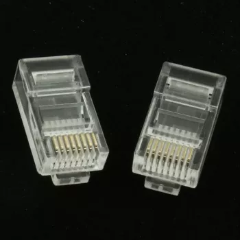 Gembird LC-8P8C-001/50 RJ45 Cat5e konektor 8P8C 30µ zlaté pokovení 50 ks transparentní