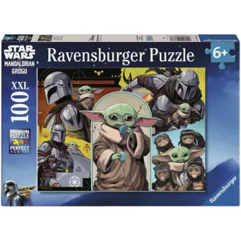 Ravensburger dětské puzzle Star Wars - Mandalorian & Grogu (100 dílků)