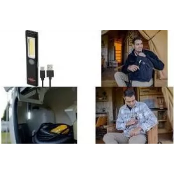 LED akumulátorová přenosná lampa PL 200 AC Brennenstuhl černá/šedá 200 lm COB LED USB-C se svorkou a magnetem