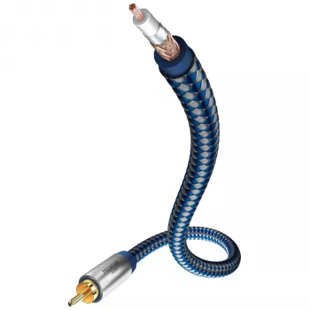 Prémiový Y subwooferový RCA audio kabel in-akustik SUB 2,0m - černý