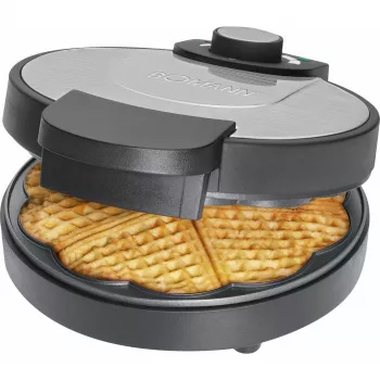 Vaflovač Bomann WA 1365 CB 1000 W srdíčková forma nepřilnavý černý/nerez