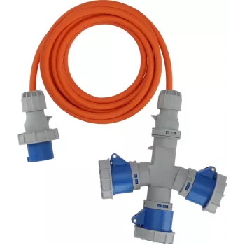 Prodlužovací kabel Brennenstuhl 1167670205 2 m H07RN-F 3G 2,5 mm² 16A 230V IP44 Schuko šedá/modrá/oranžová