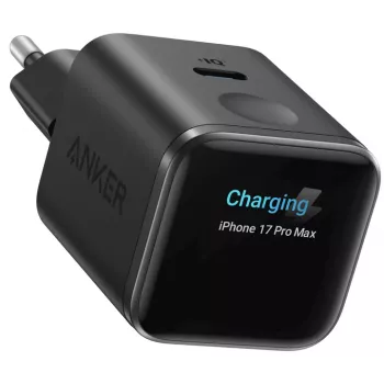 Anker Nano Charger 45W GaN USB-C nabíječka s ActiveShield 5.0, dotykový senzor, Smart Display, černá