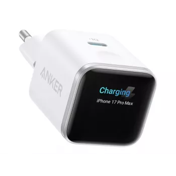 Nabíječka Anker Nano Charger 45W GaN USB-C ActiveShield 5.0 Touch Sensor iPhone Detection SmartDisplay bílá