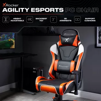 Herní židle X Rocker Agility eSports - černá/oranžová