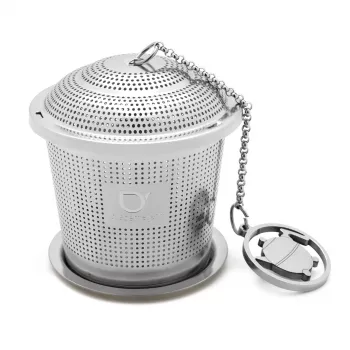 BREDEMEIJER Tea Infuser on Chain with Drip Tray Stainless Steel 191006