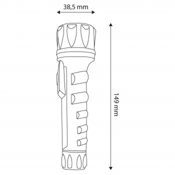 LED svítilna ENTAC EFL-2AA-PL 2xAA, ABS plast, černá, 30 lumenů