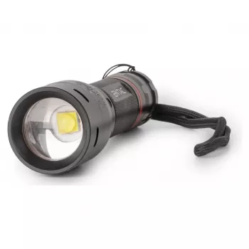 Ruční svítilna ENTAC EFL-ZOOM-5W-ALU s přiblížením 350 lumenů černá