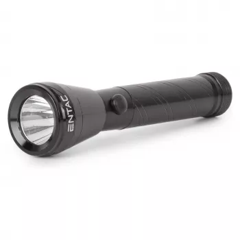 Ruční svítilna ENTAC 1W LED hliník černá baterie AA