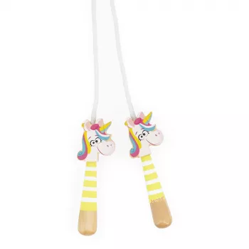 Janod Applepop Unicorn švihadlo s dřevěnými rukojeťmi 3+