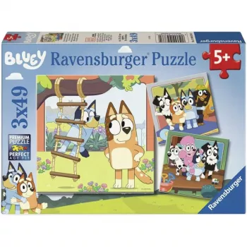 RAVENSBURGER Dětské puzzle Bluey - Creating Memories (3 x 49 dílů)