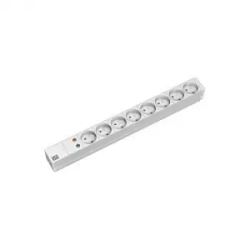 Bachmann 333.4061 Standard 1U PDU 8 zásuvek Schuko 2 m kabel přepěťová ochrana šedá