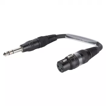 Sommer Cable Adapter Cable, 6.3 mm Stereo Jack Male to XLR 3-Pin Female, Black, 0.15 m (SGFGU0015-SW)