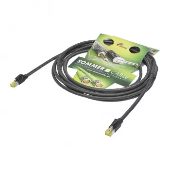 Síťový kabel Sommer Cable SC-Mercator CAT.7 PUR, 8 x 0,14 mm², RJ45 na RJ45, HIROSE, černý, 5 m (P7HS-0500-SW)