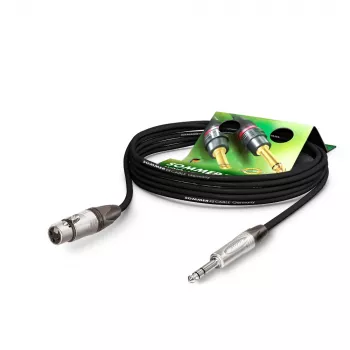 Mikrofonní kabel Sommer Cable Stage 22 Highflex 2 x 0,22 mm², XLR zásuvka 3pol. na 6,3mm stereo jack, NEUTRIK, černý, 1 m (SGN5-0100-SW)