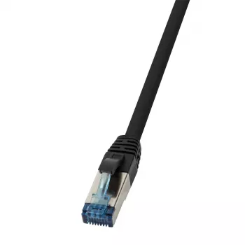 LogiLink 10G patch kabel Cat.6a S/FTP RJ-45 samec na samec PUR, černý, 5 m