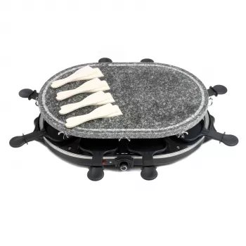 Stolní raclette gril s kamennou deskou Giles & Posner EK1872GV2VDE 1200 W pro 8 osob černo-šedý