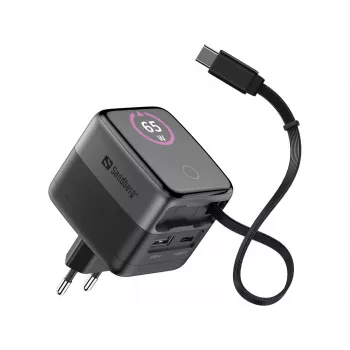 SANDBERG nabíječka PD65W s displejem + kabel