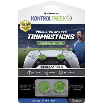 SteelSeries KontrolFreek Precision Sports Thumbsticks Football Edition (zelená/černá, 2 kusy, pro PlayStation 5/4 ovladač)