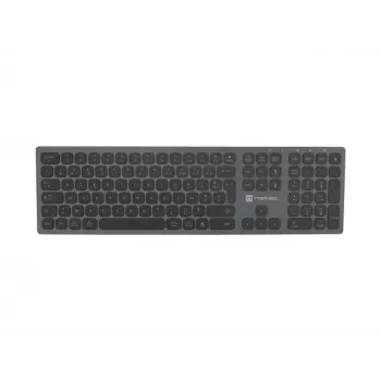 Bezdrátová klávesnice NATEC NKL-1976 Dolphin FR Bluetooth 5.0 + 2,4 GHz X-Scissors Aluminium Slim, francouzské rozložení AZERTY, Space Grey