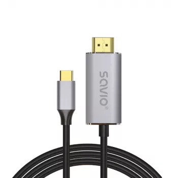 SAVIO USB-C na HDMI 2.0b kabel 1m stříbrný CL-170