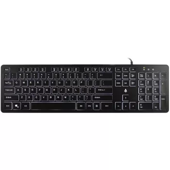 Accura Artesia ACC-K1408 podsvícená drátová USB membránová klávesnice, plná velikost QWERTY, vícebarevná LED, černá