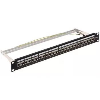 DELTA ENERGY SYSTEMS (SWITZERLAND) AG Patch Panel Keystone PP-24/RJ-FX/6AC2 – 24 portů Cat.6A FTP 1U černý