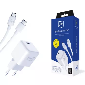 Nabíječka 3MK Hyper Charger PD 25 W + 1× kabel USB-C na USB-C