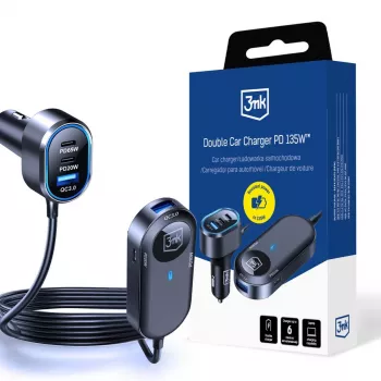 Duální nabíječka do auta 3MK 135W