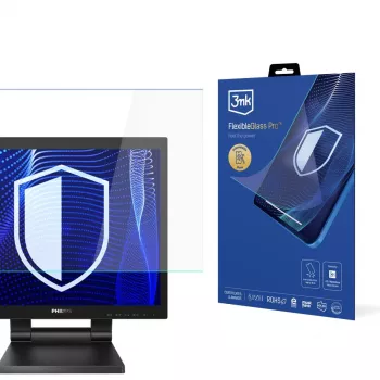 3MK PROTECTION FlexibleGlass Pro ochrana displeje pro monitor Philips 172B9TL (17 inch, 5:4, hybridní sklo, tvrdost 7H, 0,3 mm, čirá)