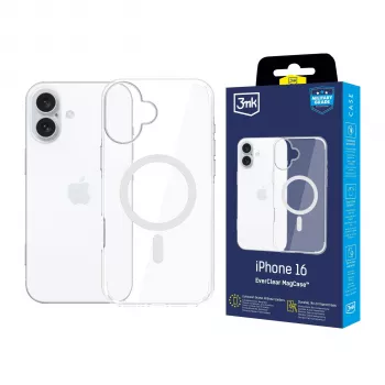 3MK EverClear MagCase zadní kryt pro Apple iPhone 16 - křišťálově čirý