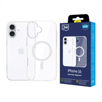 3MK EverClear MagCase zadní kryt pro Apple iPhone 16 - křišťálově čirý