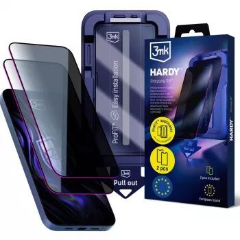 3MK PROTECTION Apple iPhone 14 Pro Max - 3mk Hardy Privzone 9H tvrzené sklo proti zvědavým pohledům