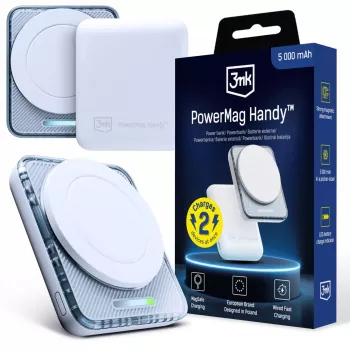 3mk PowerMag Handy 5000 mAh 22.5W MagSafe bílá