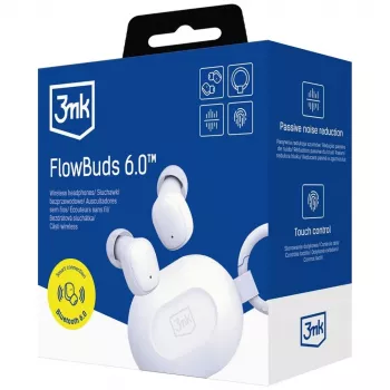 3MK FlowBuds 6.0 True Wireless Stereo Bluetooth 5.3 sluchátka bílá