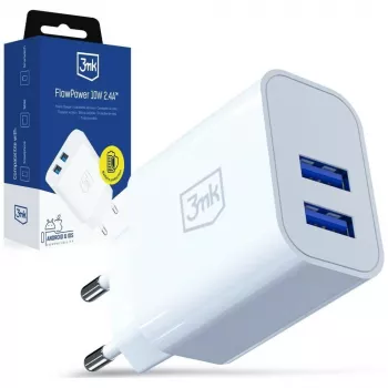 3MK Nabíječka 10W 2xUSB-A 2.4A FlowPower bílá