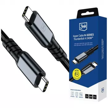 Kabel Hyper Cable N-SERIES 3MK PROTECTION Thunderbolt 4 2 m 48 V/5 A 40 Gb/s 240 W 8K60Hz černý
