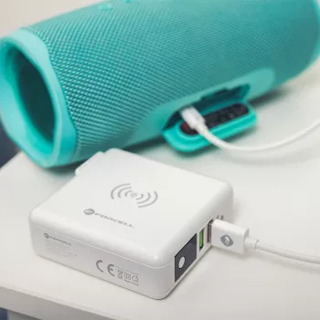 FORCELL F-ENERGY 4v1 15W bezdrátová nabíječka s porty USB/USB-C a powerbankou 8000 mAh