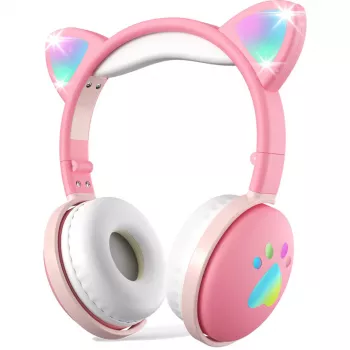MOZOS KID DOG bezdrátová sluchátka pro děti růžová
